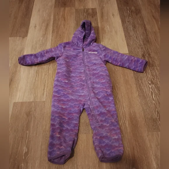 Columbia Full Zip Full Onepiece Bodysuit fleece bunting Tie Dye Pink & Purple - Picture 2 of 13